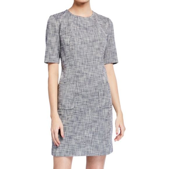 ❤️❤️Trina Turk Paradiso Crosshatch Short-Sleeve Sheath Dress size 10❤️❤️ - Picture 2 of 12